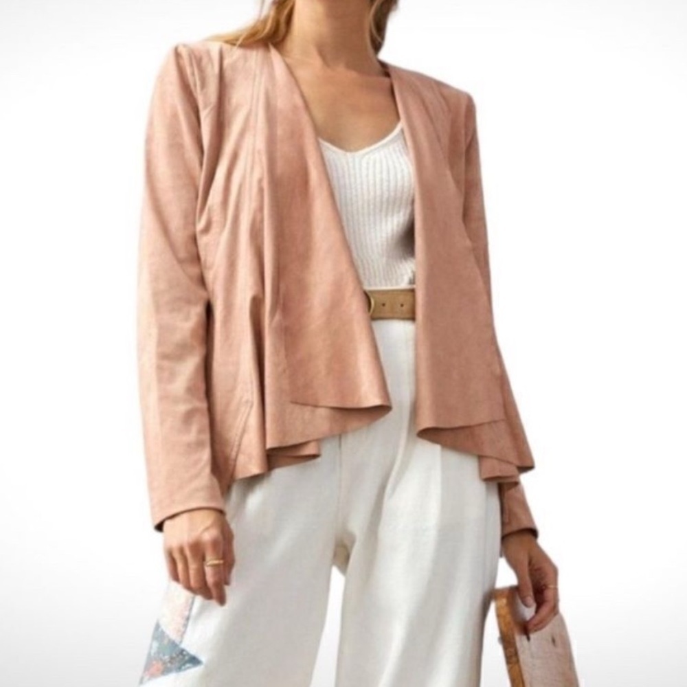 NWT Anthropologie Hutch Vegan Suede Jacket Blush Neutral Size M - Picture 3 of 11